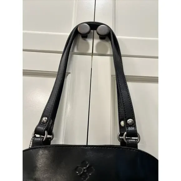 Patricia‎ Nash Macellara Oval Satchel Heritage black Leather Shoulder bag Purse - Picture 7 of 16